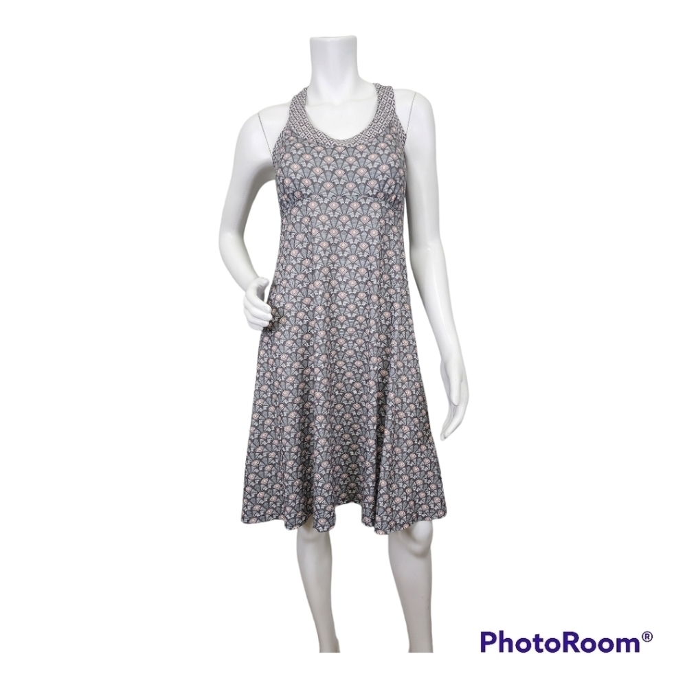 Prana Floral Patterned Dress - Gray and Pink